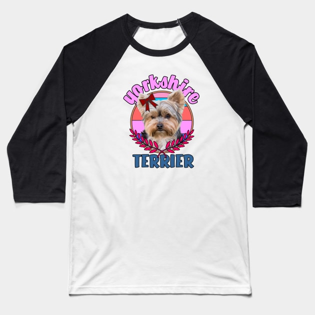 yorkshire terrier dog Baseball T-Shirt by Carolina Cabreira